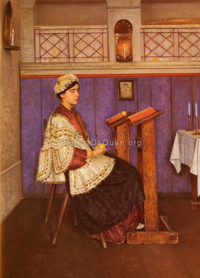 Young Woman In The Synagogue - 伊西·考夫曼